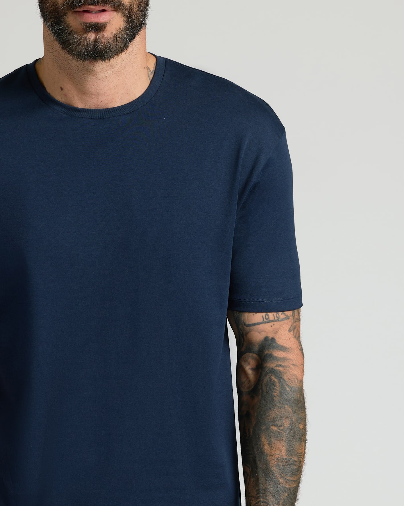 Navy Pima Cotton Blend Crew