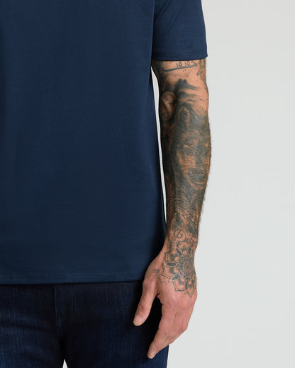 Navy Pima Cotton Blend Crew