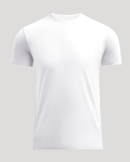 White Pima Cotton Blend Crew