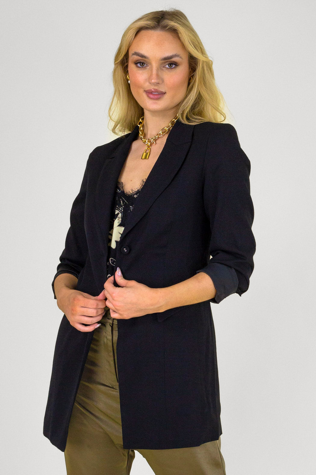 Black Longline Blazer - Sale