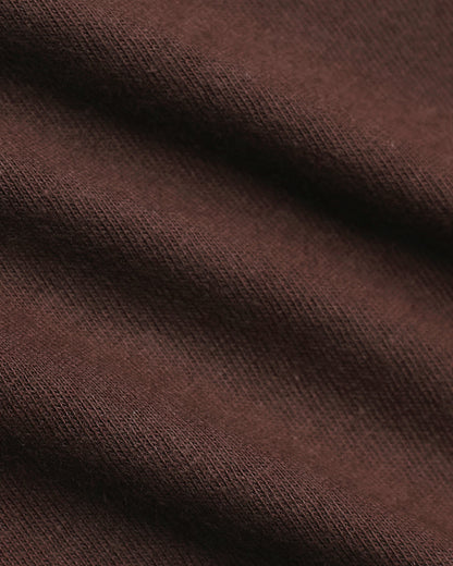 Carob Curved Hem Classic Crew Neck