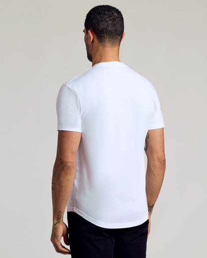 White Curved Hem Classic Crew Neck 3-Pack