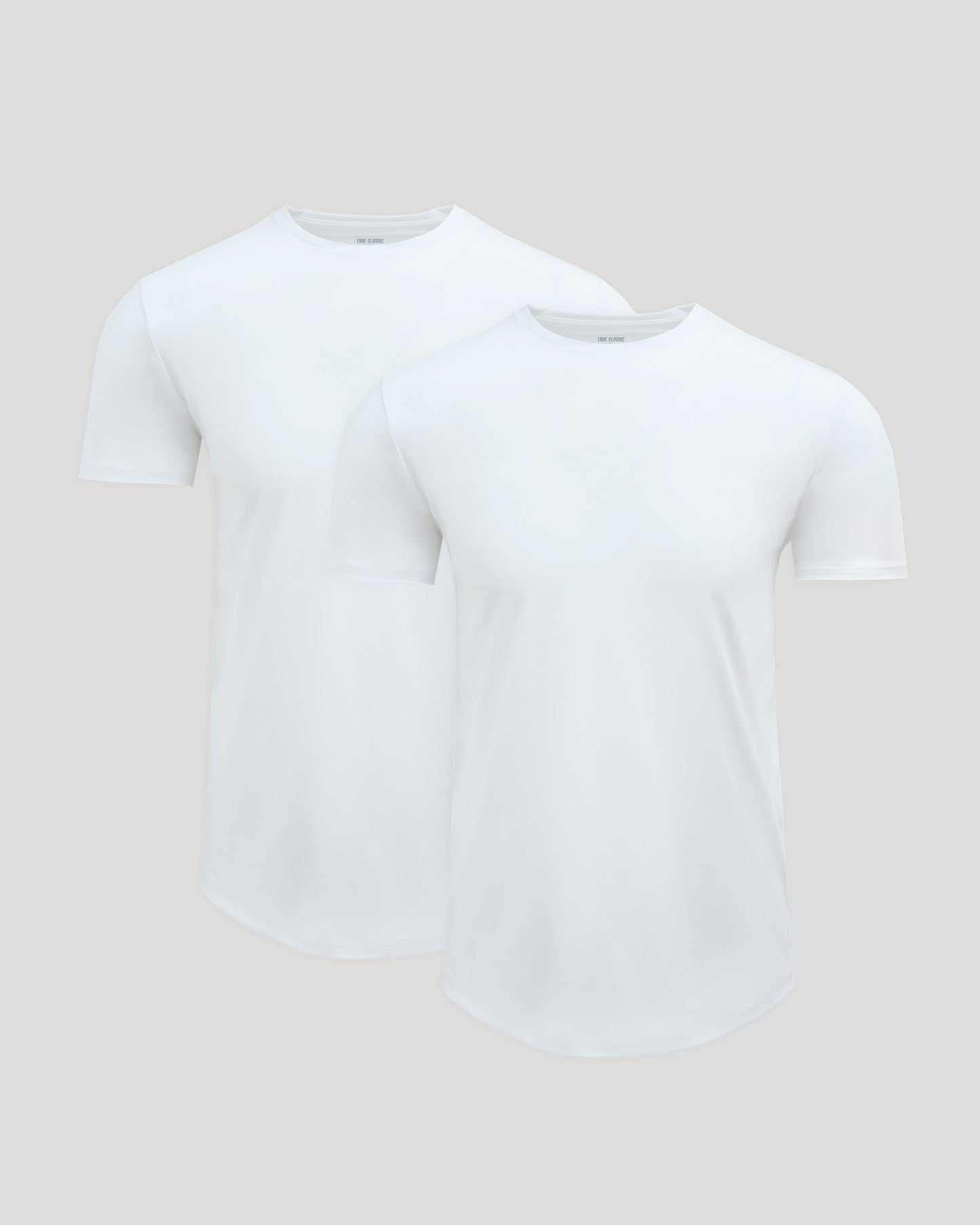 Pima Cotton Blend Curved Hem Crew 2-Pack