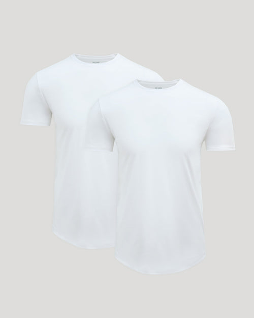 Pima Cotton Blend Curved Hem Crew 2-Pack