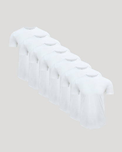Pima Cotton Blend Curved Hem Crew 7-Pack