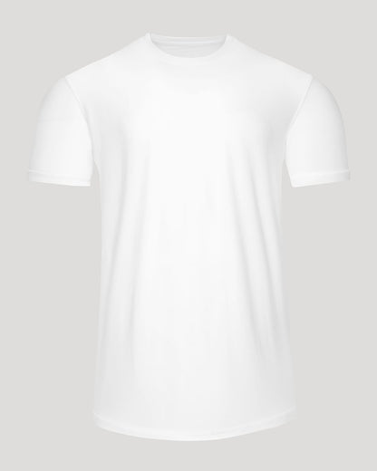 White Active Curved Hem Crew