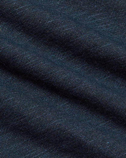 Womens Navy Slub Scoop Neck Tee