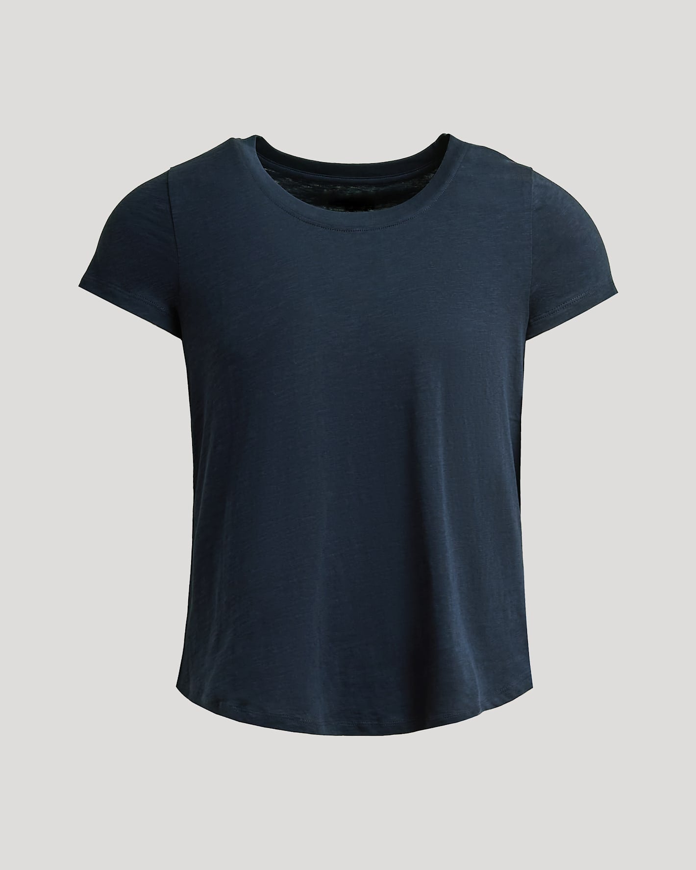 Womens Navy Slub Scoop Neck Tee