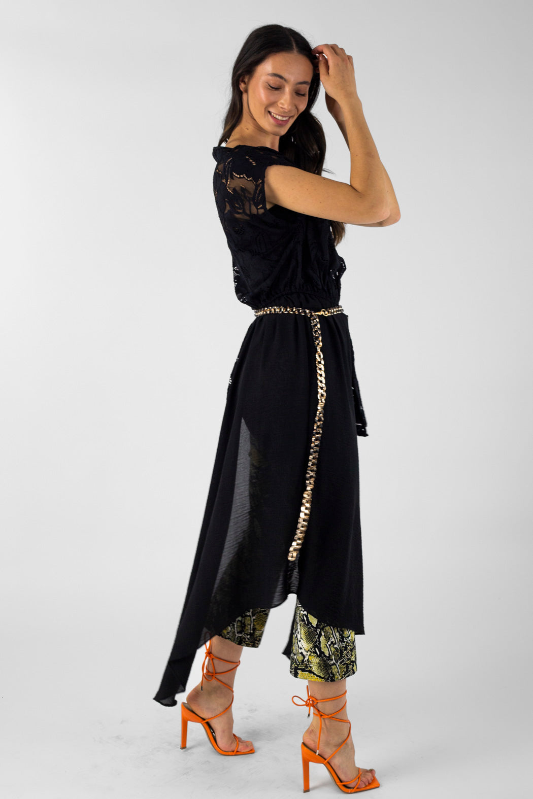 Black Whimsical Grecian Tunic
