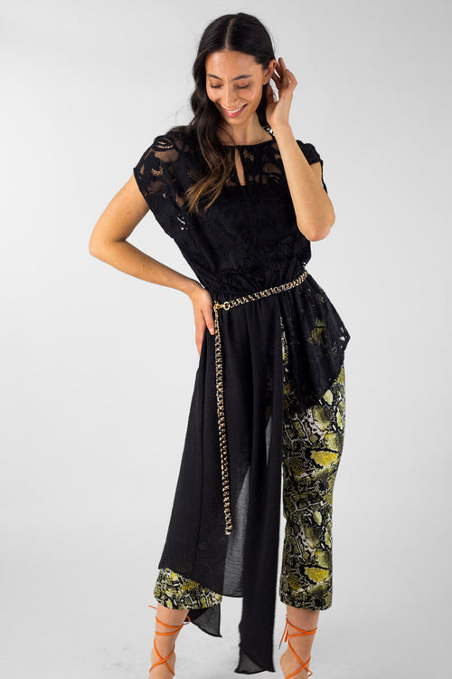Black Whimsical Grecian Tunic