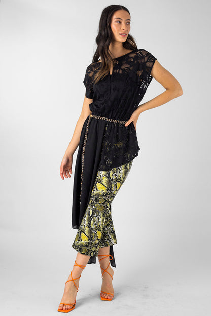 Black Whimsical Grecian Tunic