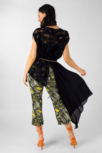 Black Whimsical Grecian Tunic