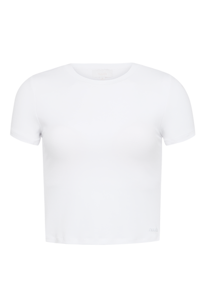 Sporty Rib Bra Tee | White