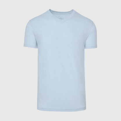 Heather Pale Blue V Neck T Shirt