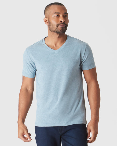 Heather Sapphire Classic V-Neck
