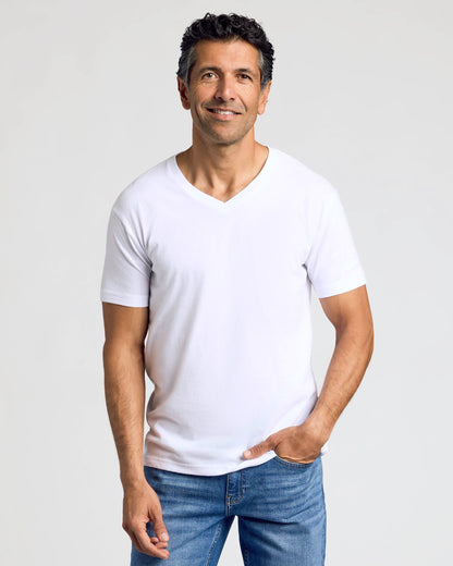 All White Classic V-Neck 10-Pack