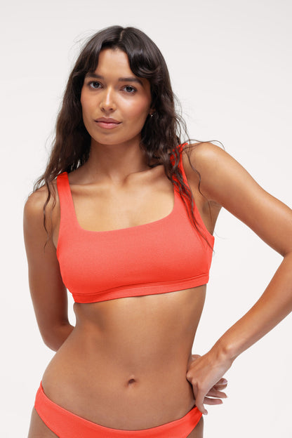 Square Neck Bikini Top | Crispy Papaya