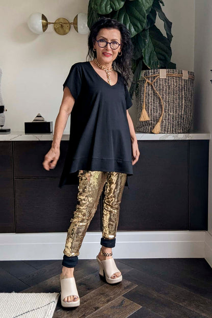 Black V-neck T-shirt - Final Sale