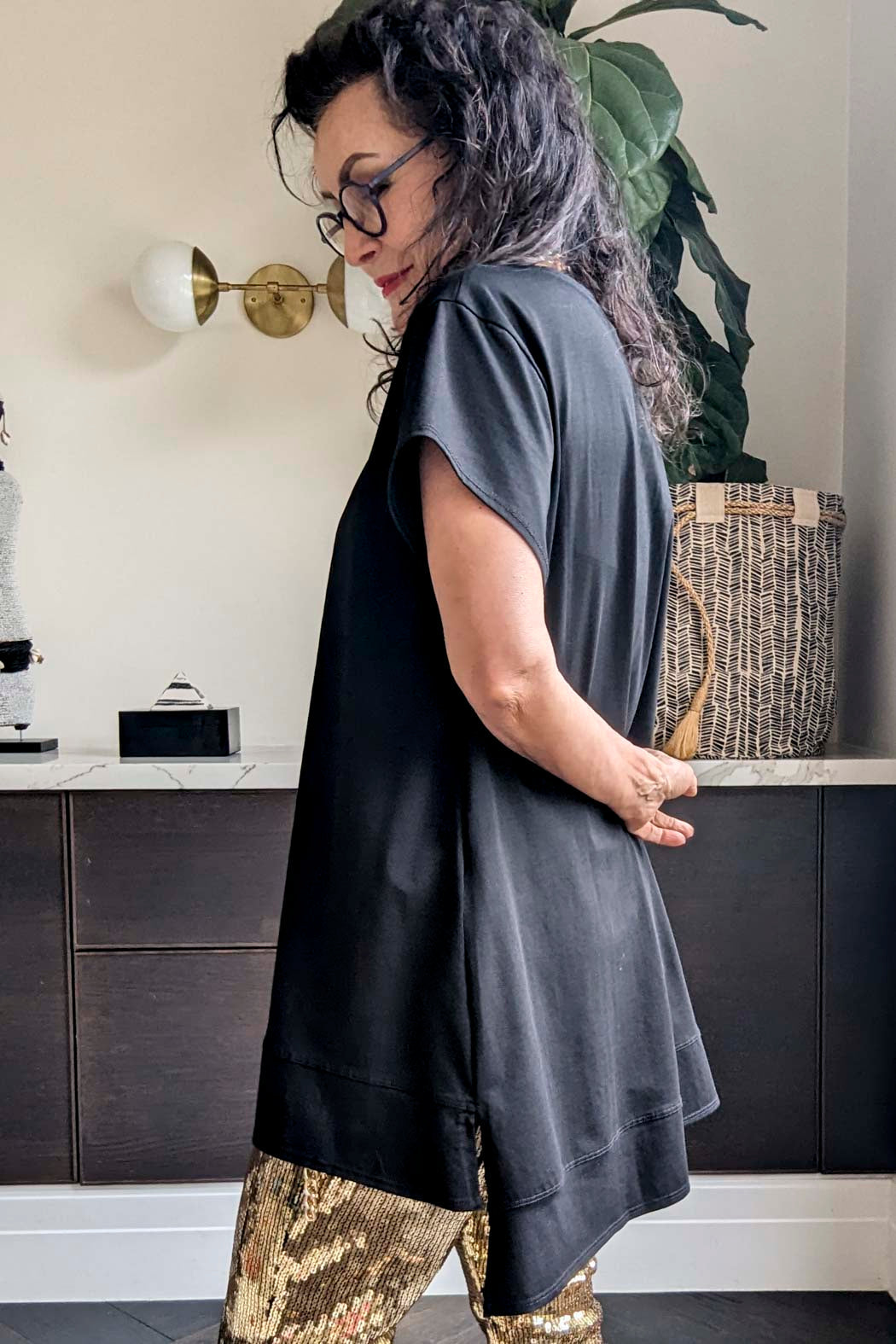 Black V-neck T-shirt - Final Sale