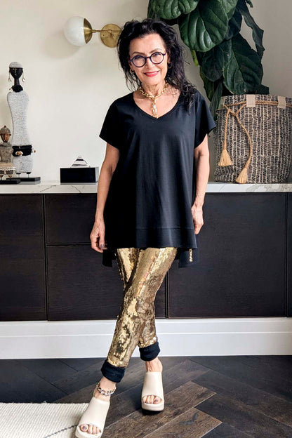 Black V-neck T-shirt - Final Sale