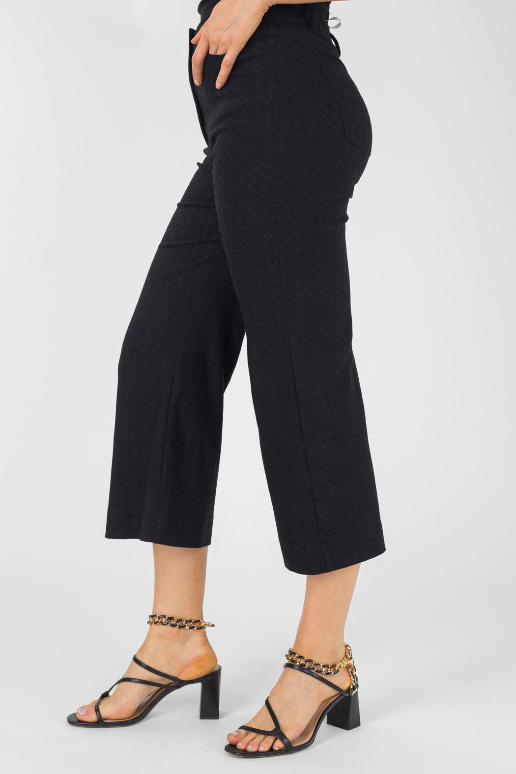 Black Textured Wide Flare - Sale