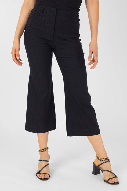 Black Textured Wide Flare - Sale