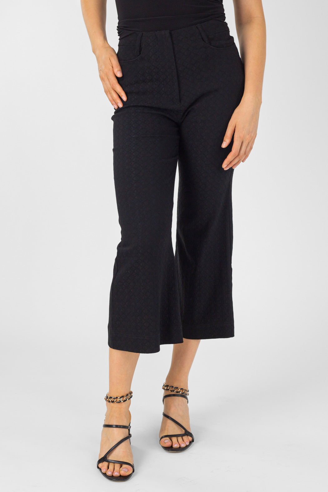 Black Textured Wide Flare - Sale