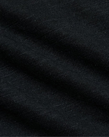 Womens Black Relaxed Slub V-Neck Tee