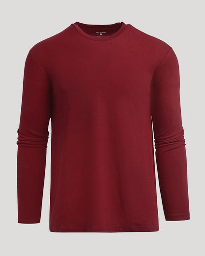 Dark Maroon Classic Long Sleeve Crew Neck