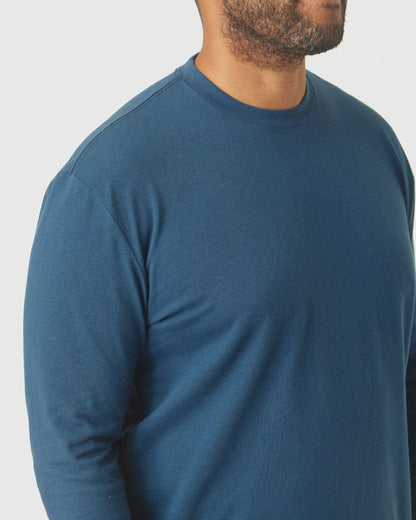 Deep Sea Blue Long Sleeve T Shirt