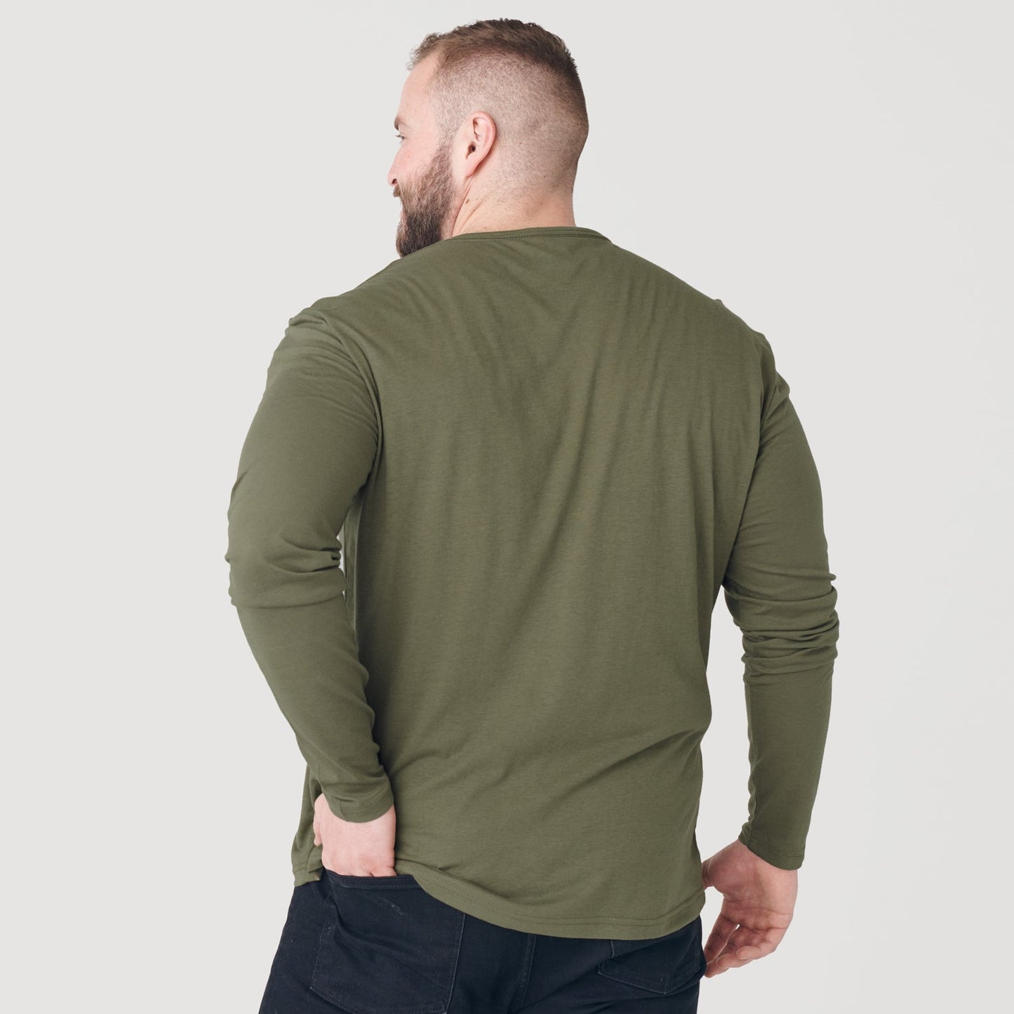 Military Green Classic Long Sleeve Henley
