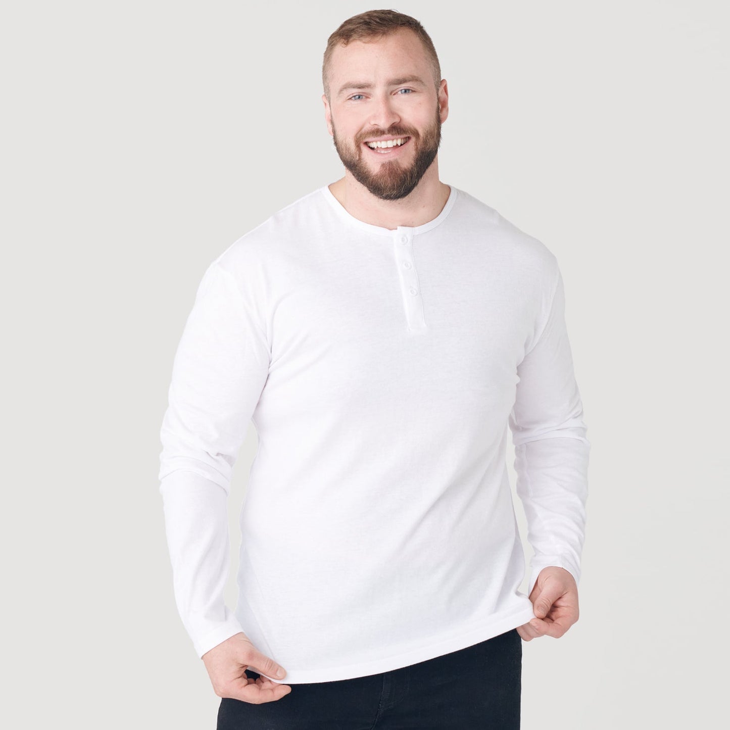 All White Classic Henley 2-Pack