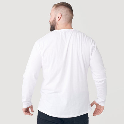 White Classic Long Sleeve Henley