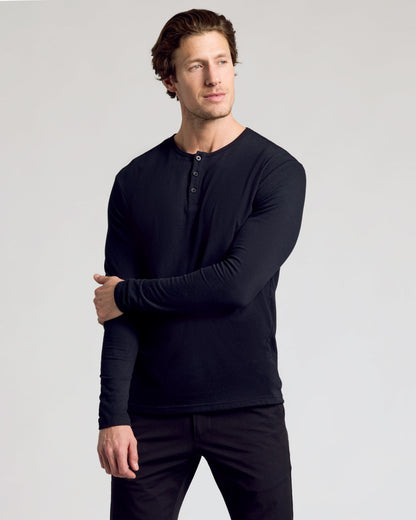All Black Classic Henley 3-Pack