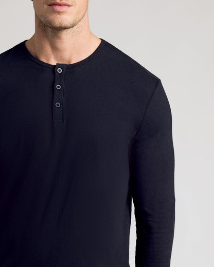 All Black Classic Henley 6-Pack
