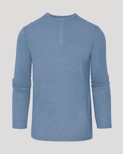 Dark Heather Vintage Navy Classic Long Sleeve Henley