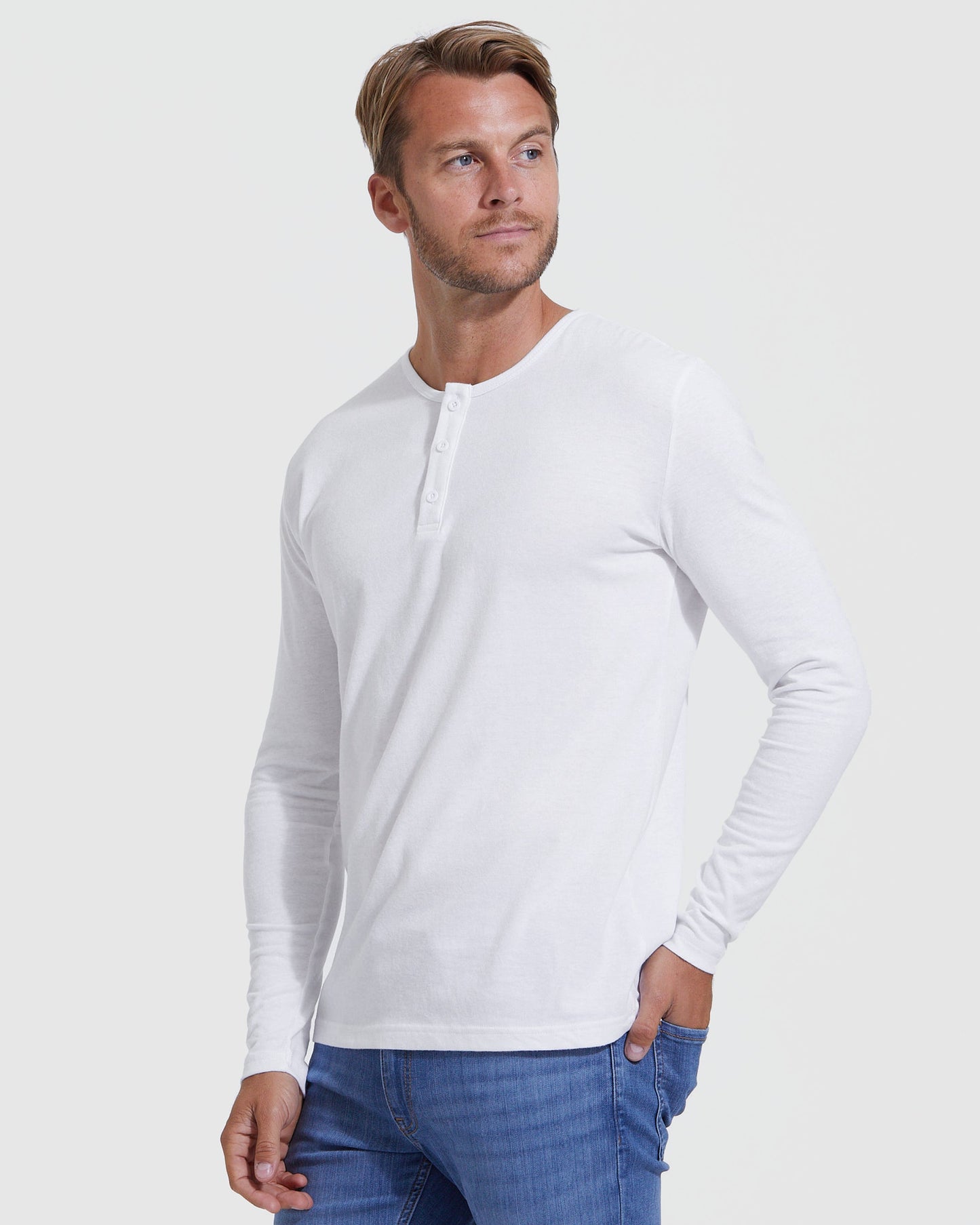 All White Classic Henley 6-Pack