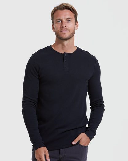 The Staple Long Sleeve Henley 3-Pack