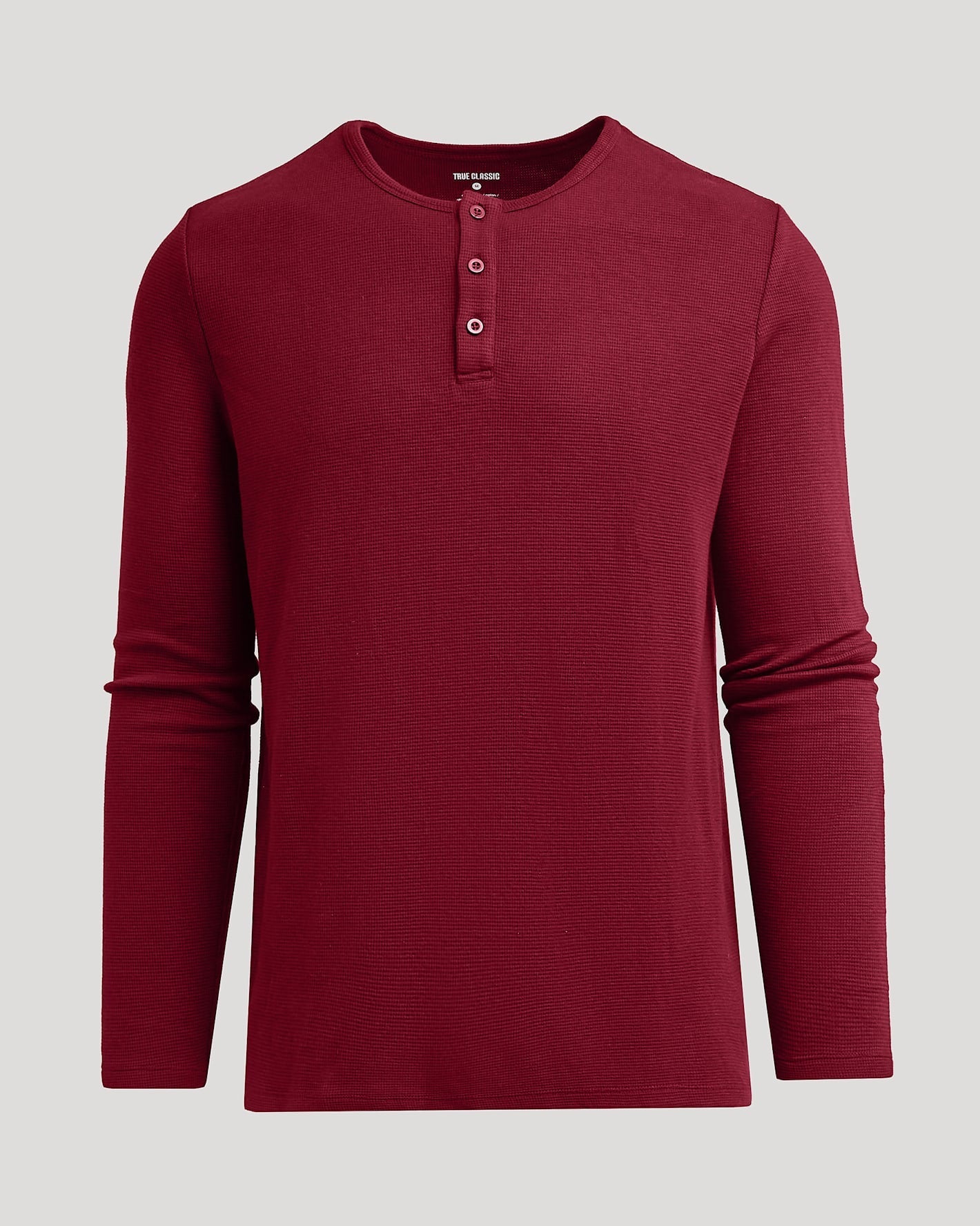 Dark Maroon Waffle Long Sleeve Henley