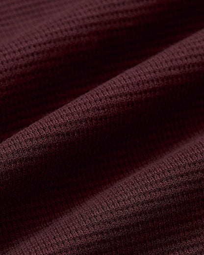 Mahogany Long Sleeve Waffle Henley