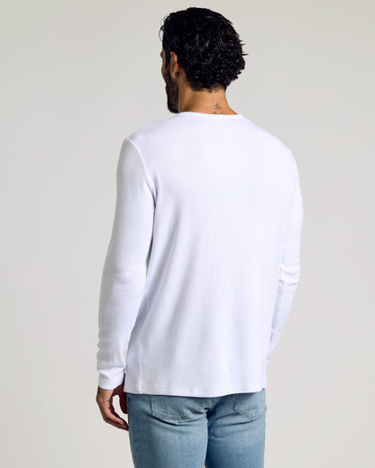 White Waffle Long Sleeve Henley 3-Pack