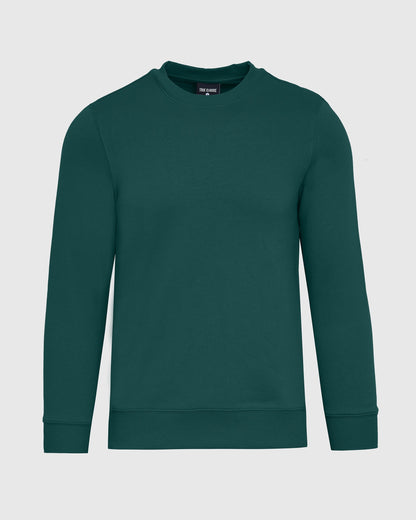 Emerald Fleece French Terry Pullover Crew Neck Sweatshirt
