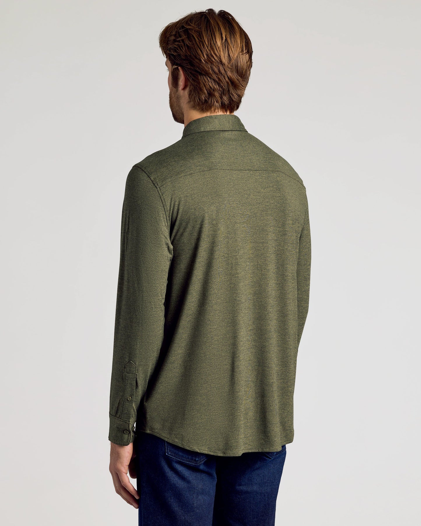 Dark Heather Military Green Long Sleeve Do-It-All Comfort Shirt