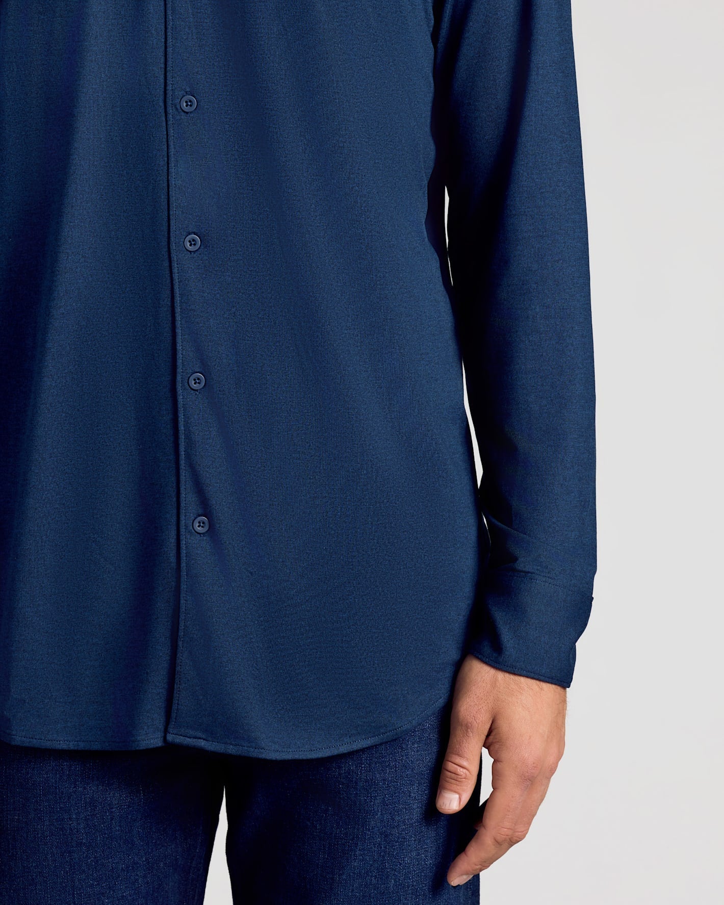 Dark Heather Navy Long Sleeve Do-It-All Comfort Shirt
