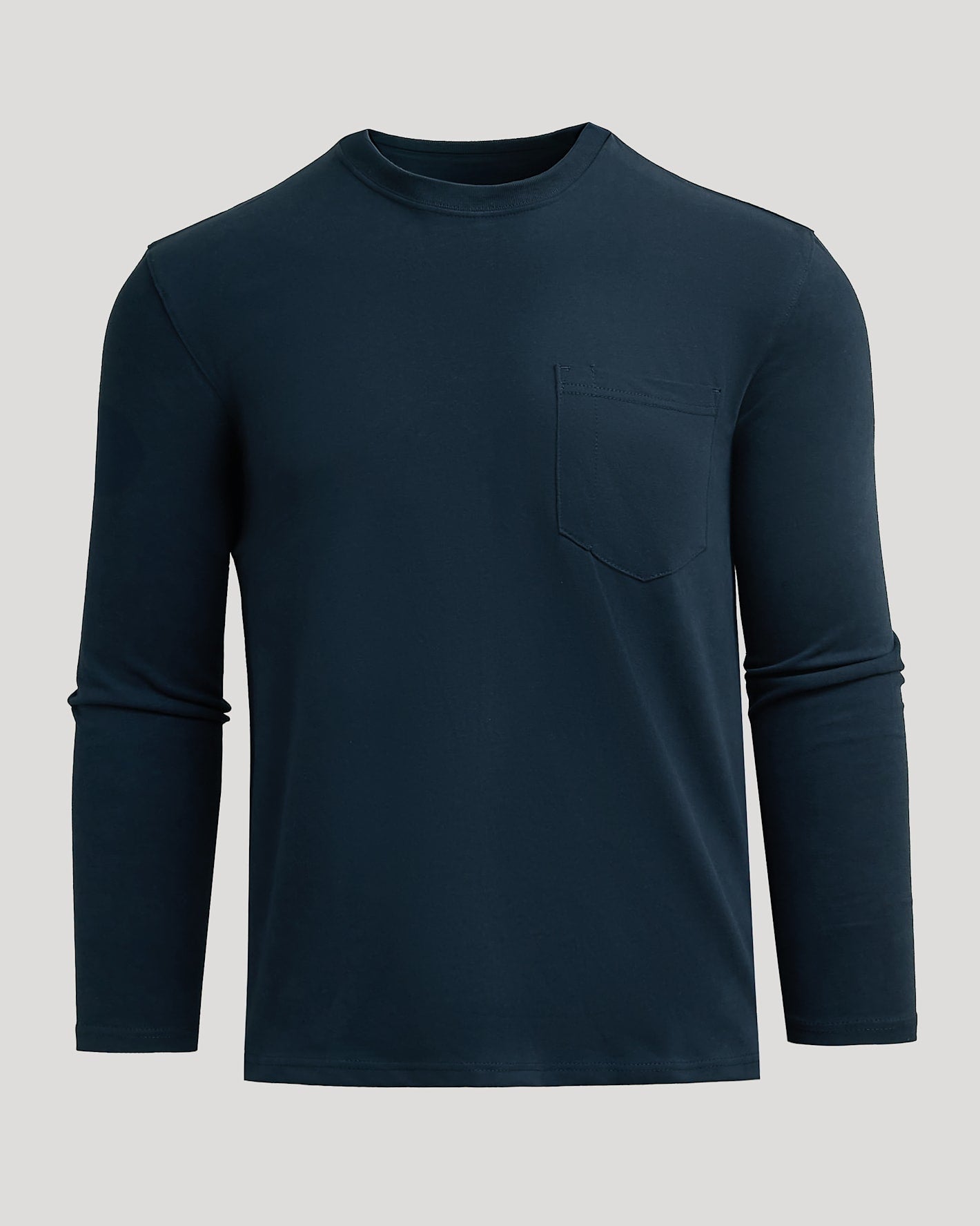Navy Heavyweight Long Sleeve Pocket Crew
