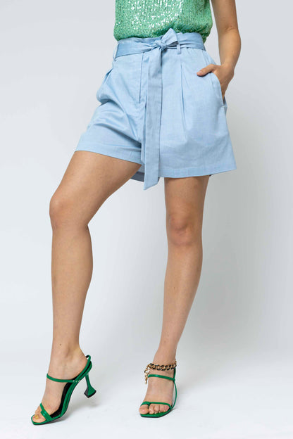 Chambray Cotton Paperbag Short - Sale