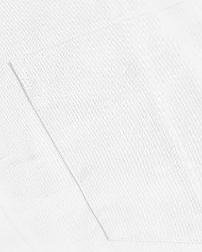 White Stretch Oxford Long Sleeve Button Up Shirt