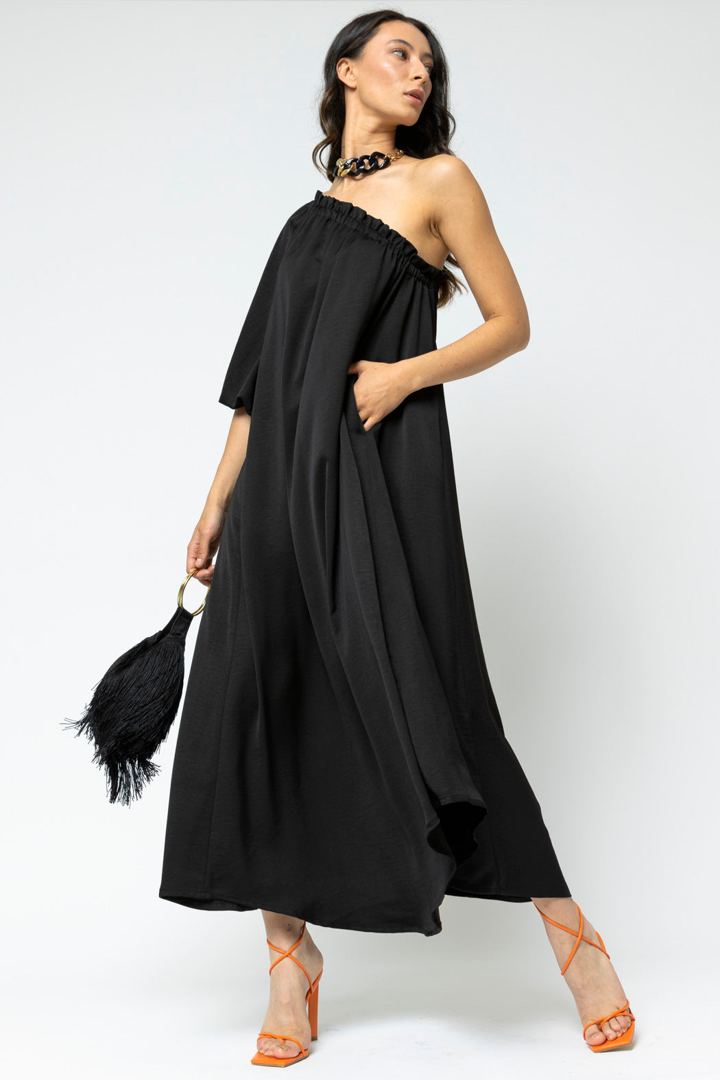 Black One Shoulder Dress - Final Sale
