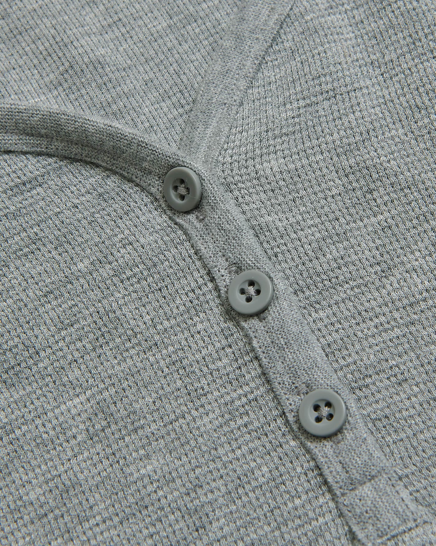Womens Heather Gray Waffle Long Sleeve Boxy Henley