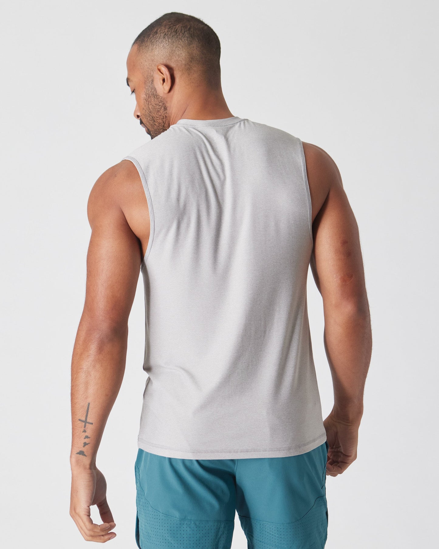 Light Heather Gray Active Sleeveless Muscle Tee